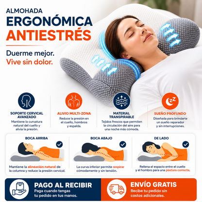 Almohada ergonómica antiestré OrthoCloud™