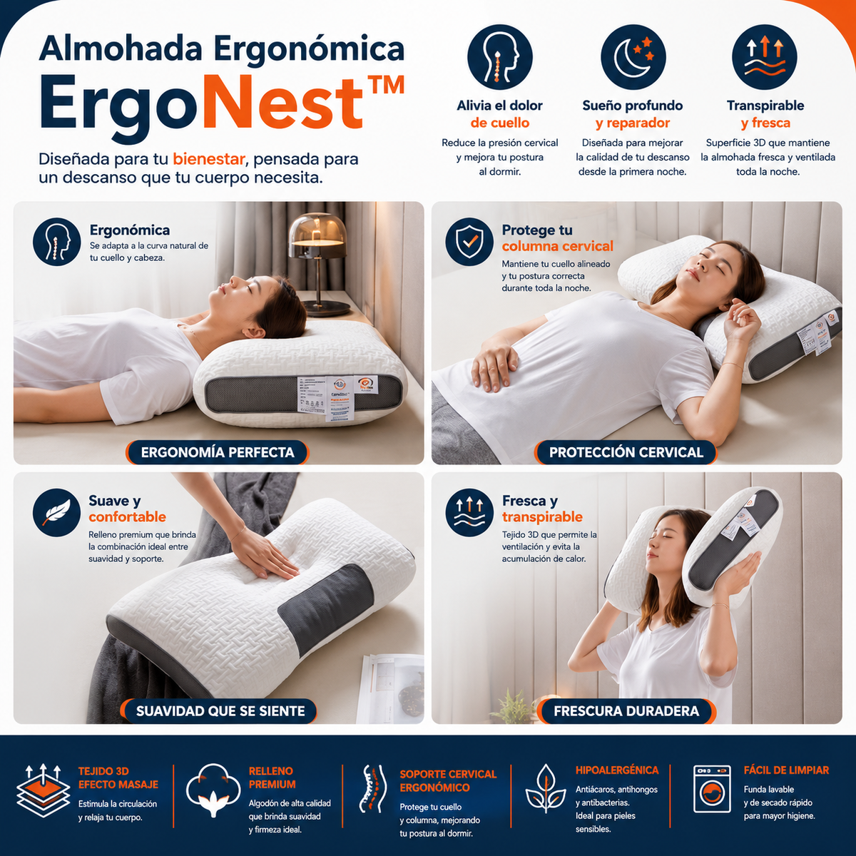 Almohada Ergonómica ErgoNest™