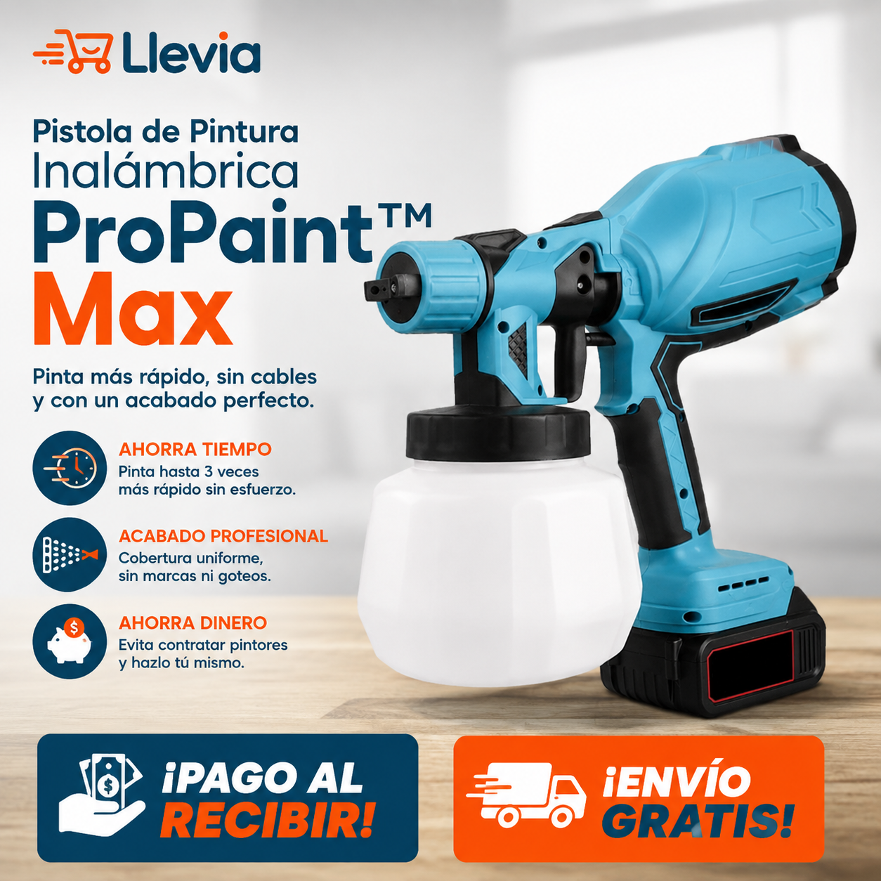 Pistola de Pintura Inalámbrica – ProPaint™ Max